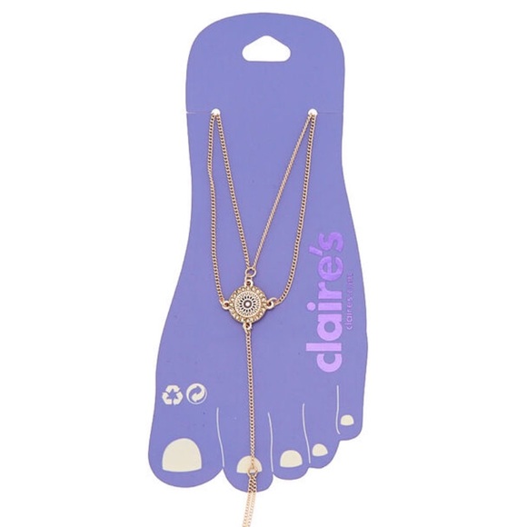 Claire’s Rose Gold Filgree Disc Foot Chain Anklet - Picture 2 of 3